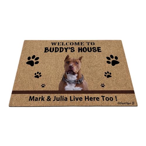 Ganshan Bi Fußmatte mit lustigem Pitbull-Motiv, Motiv: schmutzige Pfoten, dekorative Bodenmatte, Aufschrift "Welcome to Dog's House", für Eingangstür, 89,9 x 60 cm Ganshan Bi Fußmatte mit lustigem Pitbull-Motiv, Motiv: schmutzige Pfoten, dekorative Bodenmatte, Aufschrift "Welcome to Dog's House", für Eingangstür, 89,9 x 60 cm von Ganshan Bi