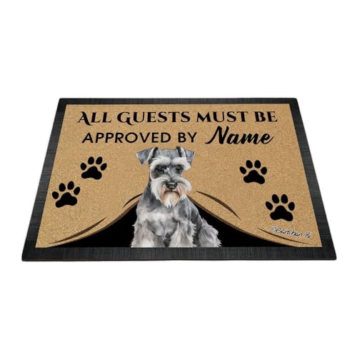 Ganshan Bi Individuelle Aquarell-Schnauzer-Miniatur-Fußmatte, Willkommens-Fußmatte, Geschenk für Hundeliebhaber, 89,9 x 60 cm von Ganshan Bi