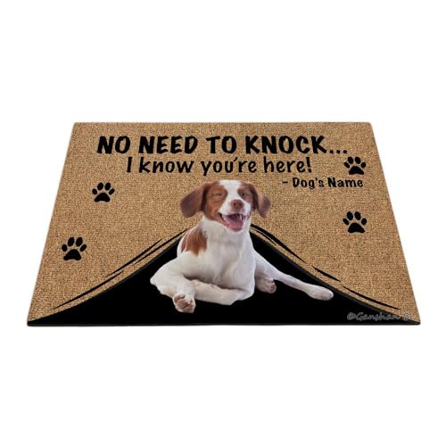 Ganshan Bi Personalisierte Fußmatte mit lustigem Hund, Bretagne Spaniel, Willkommens-Bodenmatte, kein Klopfen nötig, I Know You're Here Geschenk für Hundeliebhaber, 69,8 x 45 cm, Stil 2 Ganshan Bi Personalisierte Fußmatte mit lustigem Hund, Bretagne Spaniel, Willkommens-Bodenmatte, kein Klopfen nötig, I Know You're Here Geschenk für Hundeliebhaber, 69,8 x 45 cm, Stil 2 von Ganshan Bi