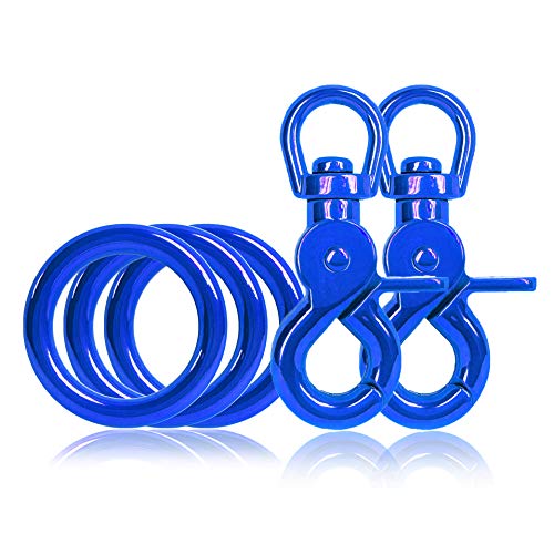 3 x O-Ring aus Stahl und 2 x Scheren-Karabiner Haken mit Dreh-Gelenk/Dreh-Kopf im Set, DIY Hunde-Leine/Hunde-Halsband, nichtrostend, Ideal mit Paracord 550, Farbe: Blau 3 x O-Ring aus Stahl und 2 x Scheren-Karabiner Haken mit Dreh-Gelenk/Dreh-Kopf im Set, DIY Hunde-Leine/Hunde-Halsband, nichtrostend, Ideal mit Paracord 550, Farbe: Blau von Ganzoo