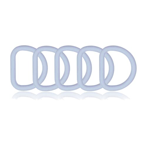 D-Ring aus Zink mit Silikon-Beschichtung 25mm, 5er Set, Materialstärke 4 mm, DIY Hunde-Halsband, nichtrostend, Ideal mit Paracord 550, Farbe: Pastell-Blau von Ganzoo