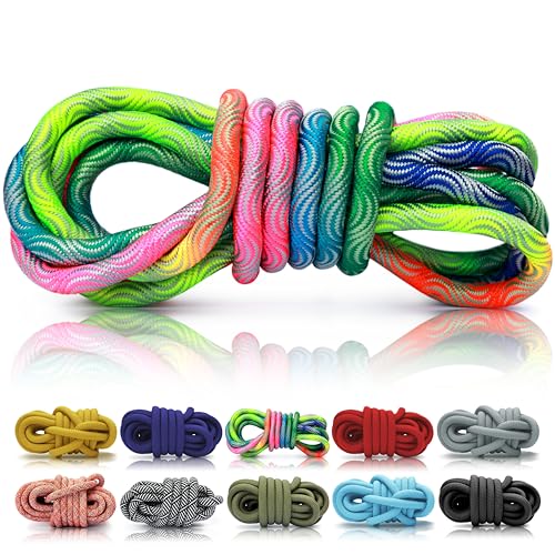 Ganzoo © PPM Seil 20 Meter, Tauseil, Hunde-Leine, Halsband, Takeln, Polypropylen Multifilem Rope, 10mm Stärke, Wave Rainbow von Ganzoo