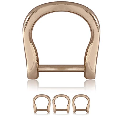 Ganzoo D - Ring mit Schraub-Bolzen aus Stahl, 3er Set, nachträglich montierbar, nichtrostend, Ideal mit Paracord 550, Farbe Gold von Ganzoo