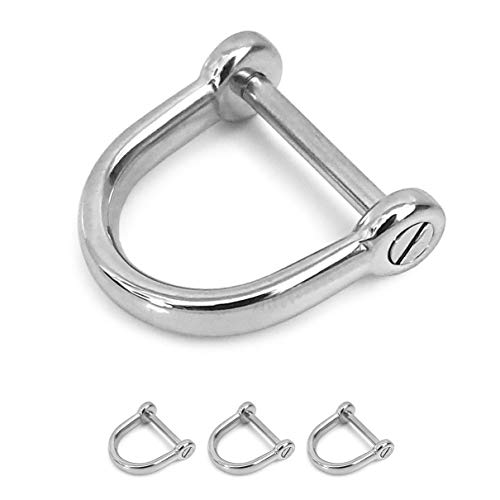 Ganzoo D - Ring mit Schraub-Bolzen aus Stahl, 3er Set, nachträglich montierbar, nichtrostend, Ideal mit Paracord 550, Farbe Silber von Ganzoo