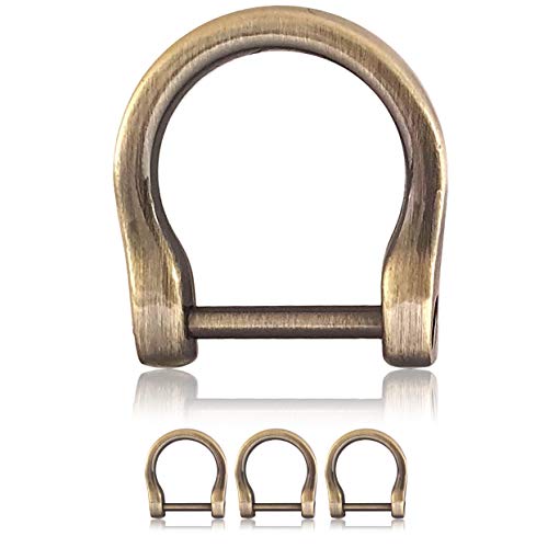 Ganzoo D - Ring mit Schraub-Bolzen aus Stahl, 3er Set, nachträglich montierbar, nichtrostend, Ideal mit Paracord 550, Farbe altgold Ganzoo D - Ring mit Schraub-Bolzen aus Stahl, 3er Set, nachträglich montierbar, nichtrostend, Ideal mit Paracord 550, Farbe altgold von Ganzoo
