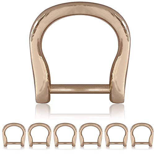 Ganzoo D - Ring mit Schraub-Bolzen aus Stahl, 6er Set, nachträglich montierbar, nichtrostend, Ideal mit Paracord 550, Farbe Gold von Ganzoo