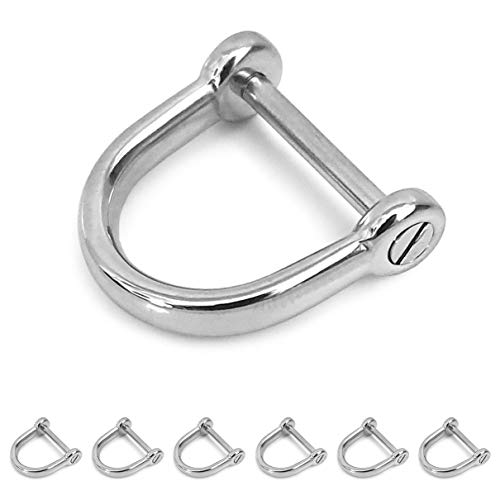Ganzoo D - Ring mit Schraub-Bolzen aus Stahl, 6er Set, nachträglich montierbar, nichtrostend, Ideal mit Paracord 550, Farbe Silber Ganzoo D - Ring mit Schraub-Bolzen aus Stahl, 6er Set, nachträglich montierbar, nichtrostend, Ideal mit Paracord 550, Farbe Silber von Ganzoo