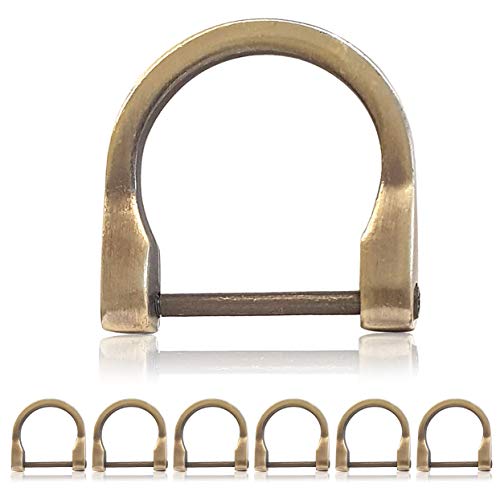 Ganzoo D - Ring mit Schraub-Bolzen aus Stahl, 6er Set, nachträglich montierbar, nichtrostend, Ideal mit Paracord 550, Farbe altgold Ganzoo D - Ring mit Schraub-Bolzen aus Stahl, 6er Set, nachträglich montierbar, nichtrostend, Ideal mit Paracord 550, Farbe altgold von Ganzoo