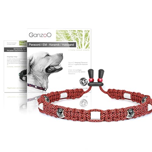 Ganzoo EM Keramik Hunde-Halsband/Paracord 550 Halsband mit Zier-Perlen und EM Tubes/EM Pipes/Größe S 33-42 cm/Dog Collar/verstellbar mit Kordelstopper/Farbe Diamant Rubin Ganzoo EM Keramik Hunde-Halsband/Paracord 550 Halsband mit Zier-Perlen und EM Tubes/EM Pipes/Größe S 33-42 cm/Dog Collar/verstellbar mit Kordelstopper/Farbe Diamant Rubin von Ganzoo