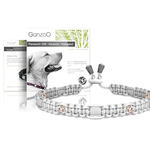 Ganzoo EM Keramik Hunde-Halsband/Paracord 550 Mit Zier-Perlen und Tubes/Pipes/Größe S 33-42 cm/Dog Collar/Verstellbar Mit Kordelstopper/Farbe Steingrau Ganzoo EM Keramik Hunde-Halsband/Paracord 550 Mit Zier-Perlen und Tubes/Pipes/Größe S 33-42 cm/Dog Collar/Verstellbar Mit Kordelstopper/Farbe Steingrau von Ganzoo