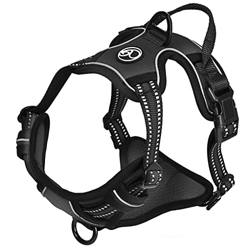 Hunde-Geschirr für kleine und große Hunde, Brustgeschirr gepolstert und reflektierend, verstellbar und atmungsaktiv, Dog Harness - Größe XL, Farbe Schwarz Hunde-Geschirr für kleine und große Hunde, Brustgeschirr gepolstert und reflektierend, verstellbar und atmungsaktiv, Dog Harness - Größe XL, Farbe Schwarz von Ganzoo