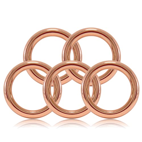 O - Ring aus Druckguss 25mm, 5er Set, DIY Hunde-Leine/Hunde-Halsband, nichtrostend, Ideal mit Paracord 550, geschweißt, Farbe: roségold von Ganzoo