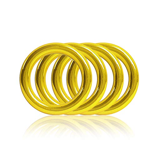 O - Ring aus Druckguss 25mm, 4er Set, DIY Hunde-Leine/Hunde-Halsband, nichtrostend, Ideal mit Paracord 550, Farbe: gelb von Ganzoo