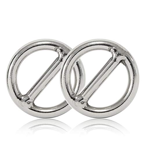 O - Ring 20mm mit Steg aus Stahl, 2er Set, DIY Hunde-Leine/Hunde-Halsband, nichtrostend, Steg-Ring ideal mit Paracord 550, geschweißt, Farbe: Silber von Ganzoo