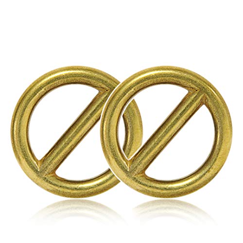 O - Ring 20mm mit Steg aus Stahl, 2er Set, DIY Hunde-Leine/Hunde-Halsband, nichtrostend, Steg-Ring ideal mit Paracord 550, geschweißt, Farbe: Gold von Ganzoo