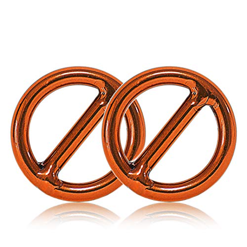 O - Ring 20mm mit Steg aus Stahl, 2er Set, DIY Hunde-Leine/Hunde-Halsband, nichtrostend, Steg-Ring ideal mit Paracord 550, geschweißt, Farbe: orange von Ganzoo