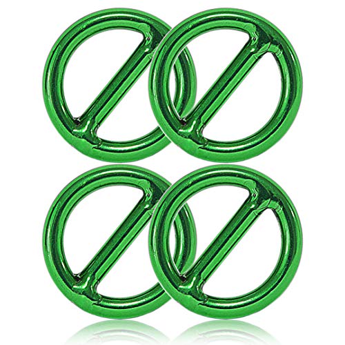 O - Ring 20mm mit Steg aus Stahl, 4er Set, DIY Hunde-Leine/Hunde-Halsband, nichtrostend, Steg-Ring ideal mit Paracord 550, geschweißt, Farbe: grün von Ganzoo