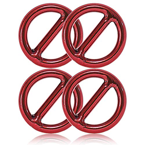 O - Ring 20mm mit Steg aus Stahl, 4er Set, DIY Hunde-Leine/Hunde-Halsband, nichtrostend, Steg-Ring ideal mit Paracord 550, geschweißt, Farbe: rot von Ganzoo