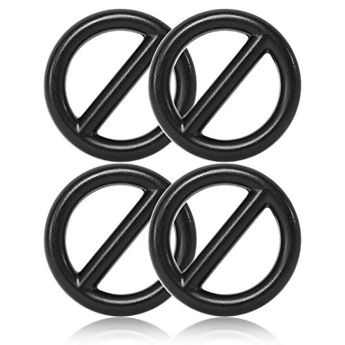 O - Ring 20mm mit Steg aus Stahl, 4er Set, DIY Hunde-Leine/Hunde-Halsband, nichtrostend, Steg-Ring ideal mit Paracord 550, geschweißt, Farbe: schwarz von Ganzoo