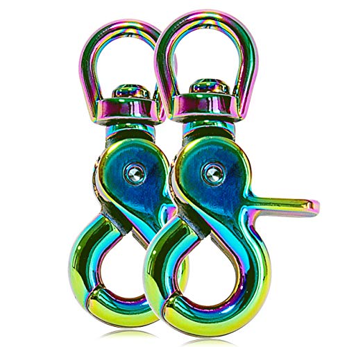 Ganzoo © Scheren-Karabiner Haken mit Dreh-Gelenk/Dreh-Kopf für Hunde-Leine/Hals-Band 2er Set, legierter Stahl 61 mm Länge, auch für Paracord 550 / Schlüssel-Anhänger, Farbe: Regenbogen Ganzoo © Scheren-Karabiner Haken mit Dreh-Gelenk/Dreh-Kopf für Hunde-Leine/Hals-Band 2er Set, legierter Stahl 61 mm Länge, auch für Paracord 550 / Schlüssel-Anhänger, Farbe: Regenbogen von Ganzoo