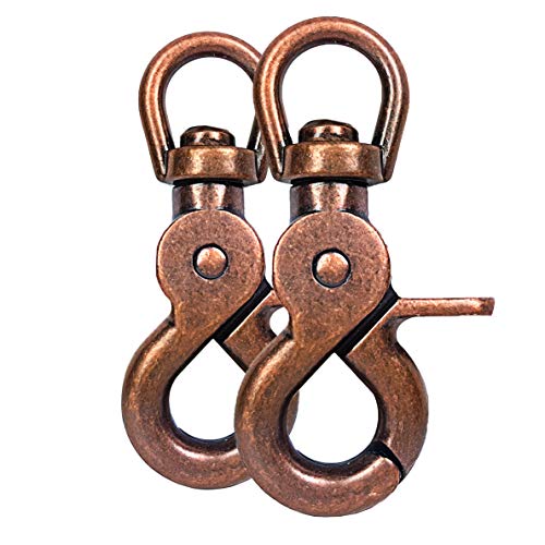 Ganzoo © Scheren-Karabiner Haken mit Dreh-Gelenk/Dreh-Kopf für Hunde-Leine/Hals-Band 2er Set, Zinkdruckguss 61mm Länge, auch für Paracord 550 / Schlüssel-Anhänger, Farbe: braun/Kupfer Ganzoo © Scheren-Karabiner Haken mit Dreh-Gelenk/Dreh-Kopf für Hunde-Leine/Hals-Band 2er Set, Zinkdruckguss 61mm Länge, auch für Paracord 550 / Schlüssel-Anhänger, Farbe: braun/Kupfer von Ganzoo