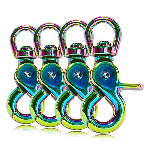 Ganzoo © Scheren-Karabiner Haken mit Dreh-Gelenk/Dreh-Kopf für Hunde-Leine/Hals-Band 4er Set, legierter Stahl 61 mm Länge, auch für Paracord 550 / Schlüssel-Anhänger, Farbe: Regenbogen Ganzoo © Scheren-Karabiner Haken mit Dreh-Gelenk/Dreh-Kopf für Hunde-Leine/Hals-Band 4er Set, legierter Stahl 61 mm Länge, auch für Paracord 550 / Schlüssel-Anhänger, Farbe: Regenbogen von Ganzoo