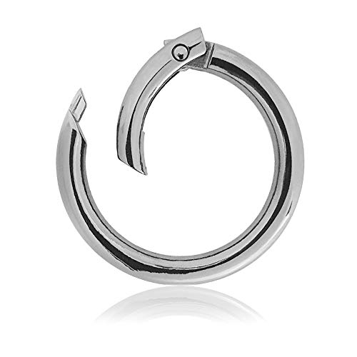 Karabiner-Ring, Verbinder-Ring für Schulter-Gurt, nichtrostend, Ideal für Handtaschen (Silber) von Ganzoo