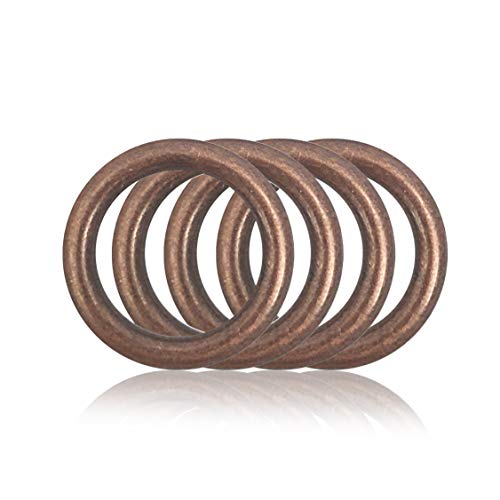 O - Ring aus Druckguss 25mm, 4er Set, DIY Hunde-Leine/Hunde-Halsband, nichtrostend, Ideal mit Paracord 550, Farbe: braun/Kupfer von Ganzoo