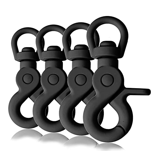 Ganzoo Scherenkarabiner Haken für Hunde-Leinen, Silikon-Beschichtung, Dreh-Gelenk, 4 Stück, L: 61 mm, Öse 10 mm, Schnappkarabiner, Wirbelkarabiner, Paracord 550, Zinkdruckguss, Farbe: Schwarz Ganzoo Scherenkarabiner Haken für Hunde-Leinen, Silikon-Beschichtung, Dreh-Gelenk, 4 Stück, L: 61 mm, Öse 10 mm, Schnappkarabiner, Wirbelkarabiner, Paracord 550, Zinkdruckguss, Farbe: Schwarz von Ganzoo