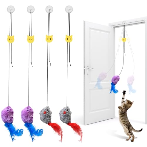 Gaomoeny 4 STK Katzenspielzeug Selbstbeschäftigung Türrahmen, Hängende interaktives Katzenspielzeug Maus Elastische Feder mit Quietschgeräusch, Cat Toys für Running und gegen Langeweile Gaomoeny 4 STK Katzenspielzeug Selbstbeschäftigung Türrahmen, Hängende interaktives Katzenspielzeug Maus Elastische Feder mit Quietschgeräusch, Cat Toys für Running und gegen Langeweile von Gaomoeny