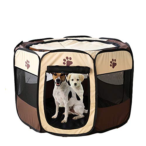 Gaorui Tragbarer, faltbarer Haustier-Laufstall, Trainingshütte, für drinnen und draußen, abnehmbarer Netzstoff, Abdeckung für Hunde, Welpen, Katzen, Kätzchen, Kaninchen, Größe M, 88,9 x 88,9 x 61 cm, Gaorui Tragbarer, faltbarer Haustier-Laufstall, Trainingshütte, für drinnen und draußen, abnehmbarer Netzstoff, Abdeckung für Hunde, Welpen, Katzen, Kätzchen, Kaninchen, Größe M, 88,9 x 88,9 x 61 cm, von Gaorui