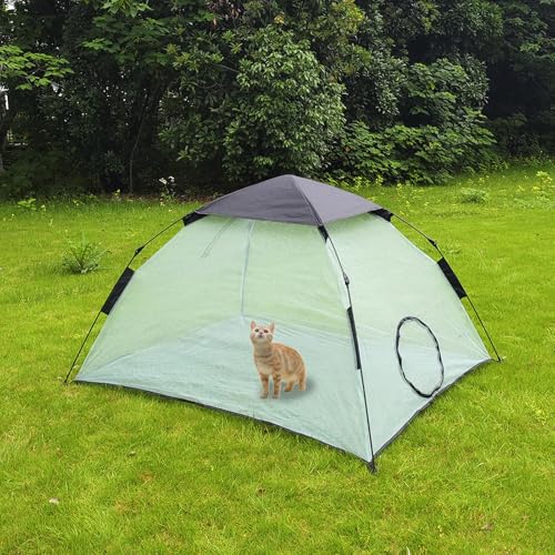 Gaorui Tragbares großes Pop-Up-Haustier-Katzenzelt für den Außenbereich, Terrasse, mehrere Katzen und Kleintiere von Gaorui