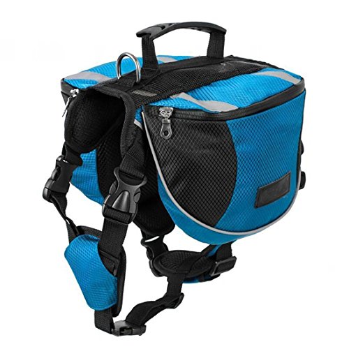 Hunde-Rucksack Wanderausrüstung für Hunde, Camping, Satteltasche, Rucksack für mittelgroße und große Hunde, Größe L, Blau von Gaorui