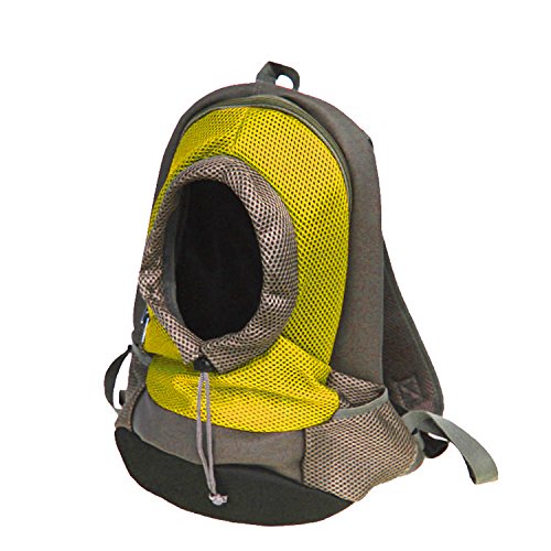 Tragbarer Haustier-Rucksack für Hunde und Katzen, mit zwei Schultern, Größe L, Gelb von Gaorui