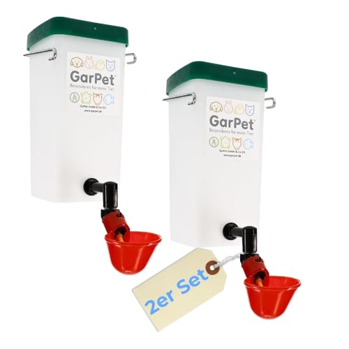 2X Beckentränke 1000 ml Geflügeltränke Küken Nager Hasen Hühner Geflügel Wasserspender Tränkebecken Trinkflasche mit Halterung von GarPet