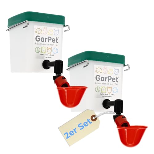 2X Beckentränke 500 ml Geflügeltränke Küken Nager Hasen Hühner Geflügel Wasserspender Tränkebecken Trinkflasche mit Halterung von GarPet