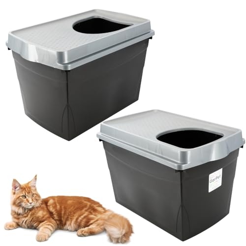 2X Hop In Katzenklo Oben einstieg Katzentoilette geschlossen Top Entry Jump-In XXL Haubentoilette Groß Katzen Klo schwarz Doppelpack Sparpaket 2X Hop In Katzenklo Oben einstieg Katzentoilette geschlossen Top Entry Jump-In XXL Haubentoilette Groß Katzen Klo schwarz Doppelpack Sparpaket von GarPet