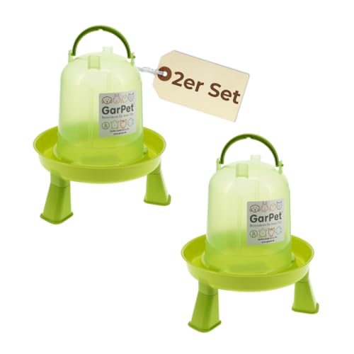 2X Hühnertränke mit Füßen Geflügeltränke mit Standfüßen Stand Füßen Wassertränke Hühnertränke automatisch Stülptränke Hühner Tränke grün 1,5 L 2X Hühnertränke mit Füßen Geflügeltränke mit Standfüßen Stand Füßen Wassertränke Hühnertränke automatisch Stülptränke Hühner Tränke grün 1,5 L von GarPet