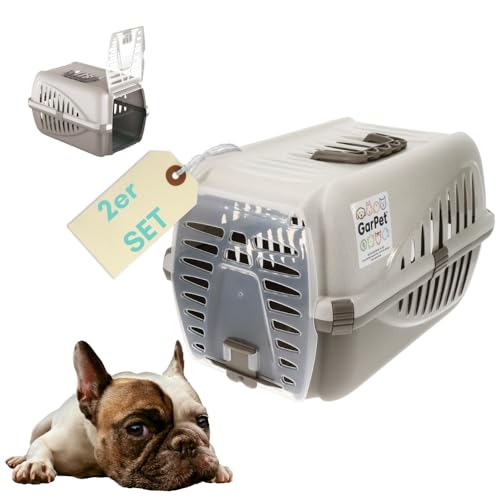 2X Hundebox Transportbox Katze Katzentransportbox Transportbox Kaninchen Katzenkorb Transport Hundetransportbox Grau sicheres Schloss 2X Hundebox Transportbox Katze Katzentransportbox Transportbox Kaninchen Katzenkorb Transport Hundetransportbox Grau sicheres Schloss von GarPet