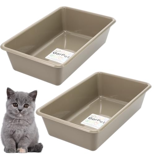 2X Kat2x Katzenklo Katzentoilette offen Kitten ohne Deckel Katzen Schalentoilette Klo Toilette Zubehör Doppelpack Sparpaket von GarPet