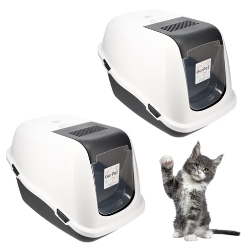 2X Katzenklo mit Deckel Aktivkohlefilter - Haube kippbar - extrahohe Unterschale große XXL Katzentoilette Hauben Toilette Doppelpack Sparpaket 2X Katzenklo mit Deckel Aktivkohlefilter - Haube kippbar - extrahohe Unterschale große XXL Katzentoilette Hauben Toilette Doppelpack Sparpaket von GarPet