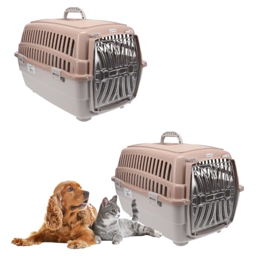 2X Transportbox Hundebox Katzentransportbox Kaninchen Transport Auto Box Korb Katzenbox extra viele Luftschlitze sicheres Schloss 2X Transportbox Hundebox Katzentransportbox Kaninchen Transport Auto Box Korb Katzenbox extra viele Luftschlitze sicheres Schloss von GarPet