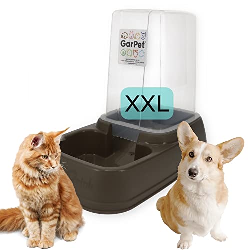 Garpet XXL 2in1 Futterspender 8 Liter Futterautomat Wasserspender Hunde Katzen Futter Wasser Automat ohne Strom Trockenfutter Automatisch von GarPet