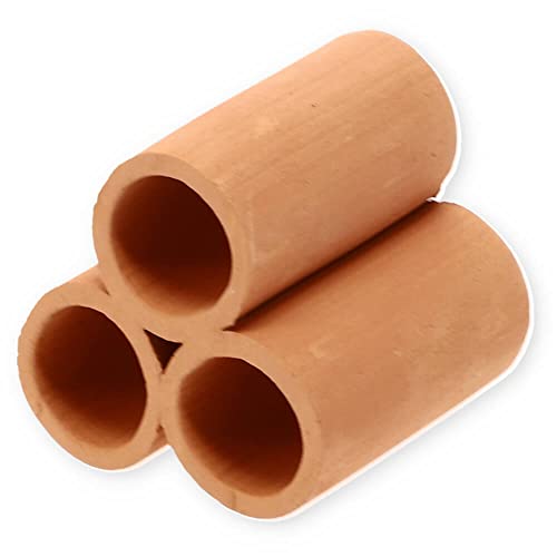 GarPet Aquariendeko Pyramide 3er Garnelenröhre Aquarium Deko Garnelen Garnelenhöhle Krebshöhle Welsröhre Laichröhre Keramik Ton Terracotta von GarPet