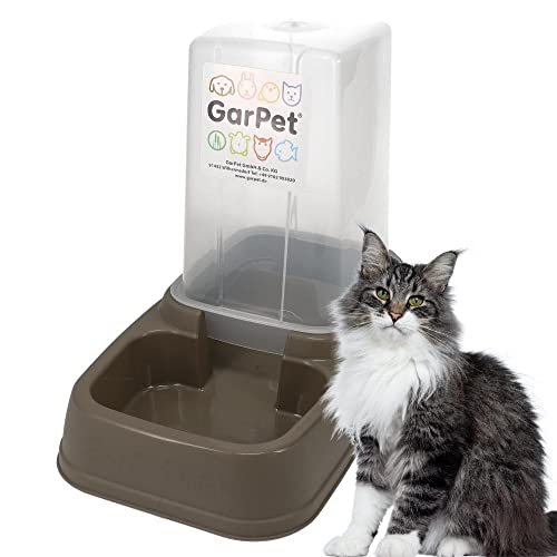 GarPet 3,7 L Automatischer Futterspender Wasserspender 2in1 Futterautomat Wasserautomat für Hunde Katzen Wasser und Futter Automat Spender Napf von GarPet