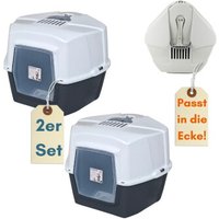 GarPet 2er Set Große Eck Katzentoilette XXL von GarPet