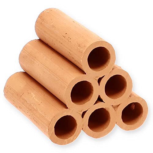 GarPet Aquariendeko Pyramide 6er Garnelenröhre Aquarium Deko Garnelen Garnelenhöhle Krebshöhle Welsröhre Laichröhre Keramik Ton Terracotta von GarPet