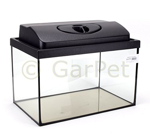 GarPet Aquarium rechteckig mit Abdeckung inkl. LED Beleuchtung im Set (40x25x25 + Abdeckung LED) von GarPet