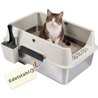 GarPet Edelstahl Katzenklo XXL Katzentoilette von GarPet