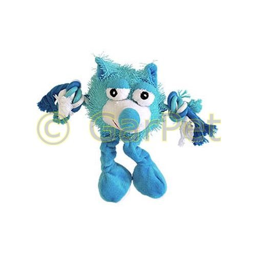GarPet Hundespielzeug Monster Friends Plüsch mit Kauseil Quietscht Hunde Spielzeug (blau) von GarPet